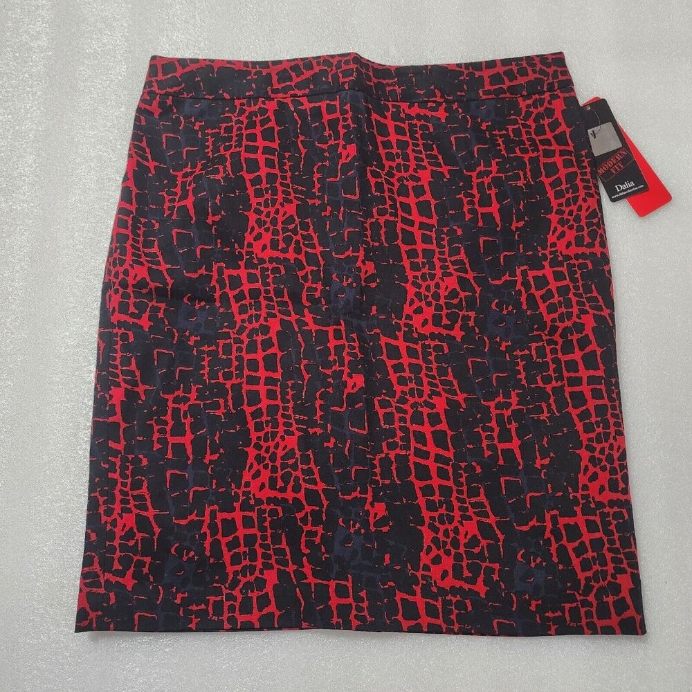 Dalia Collection Red Blue Black Pencil Skirt Modern Fit Size 8 New